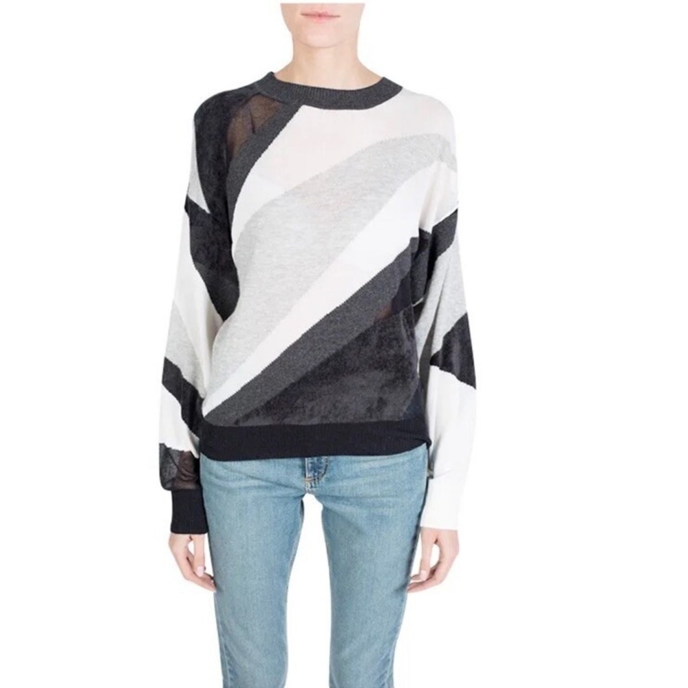 Diesel M-Blanca 0canz Women's Intarsia Sweater Cardigan Pullover White SZ SMALL